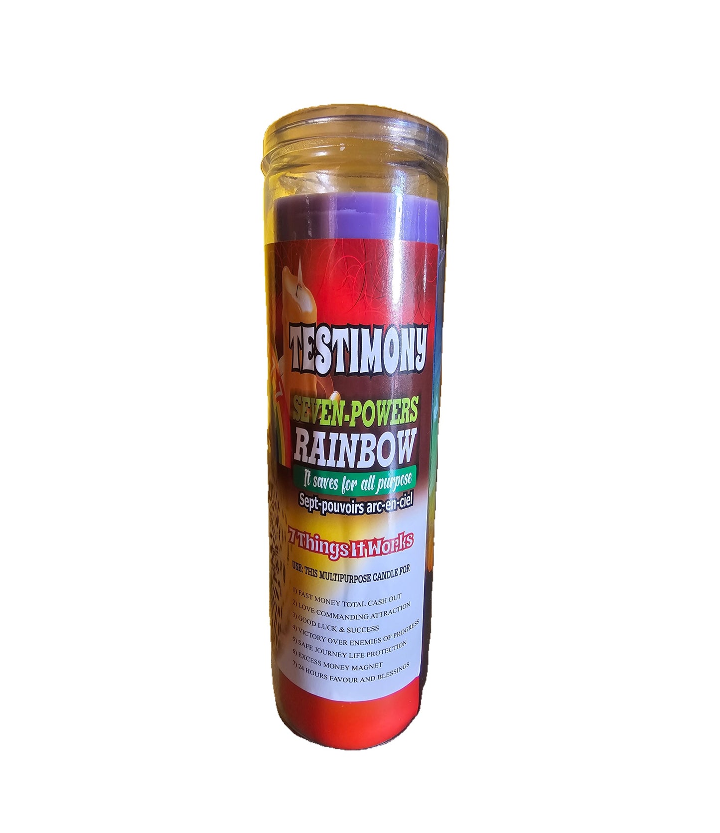 7777777 Powers Rainbow Testimony Candle